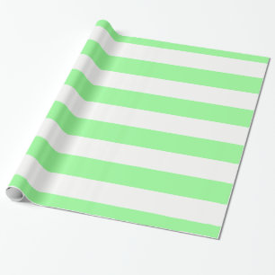 Light Minze Green und White Rige Stripe Muster Geschenkpapier