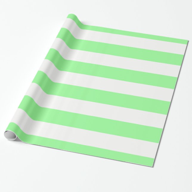 Light Minze Green und White Rige Stripe Muster Geschenkpapier (Ungerollt)