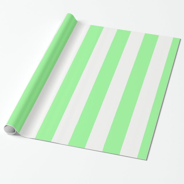 Light Minze Green und White Rige Stripe Muster Geschenkpapier (Ungerollt)