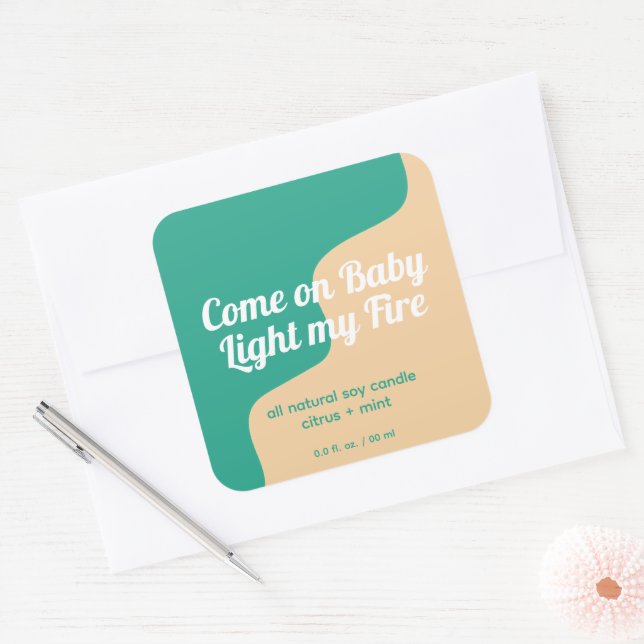 Light My Fire Modern Product Label Quadratischer Aufkleber (Umschlag)