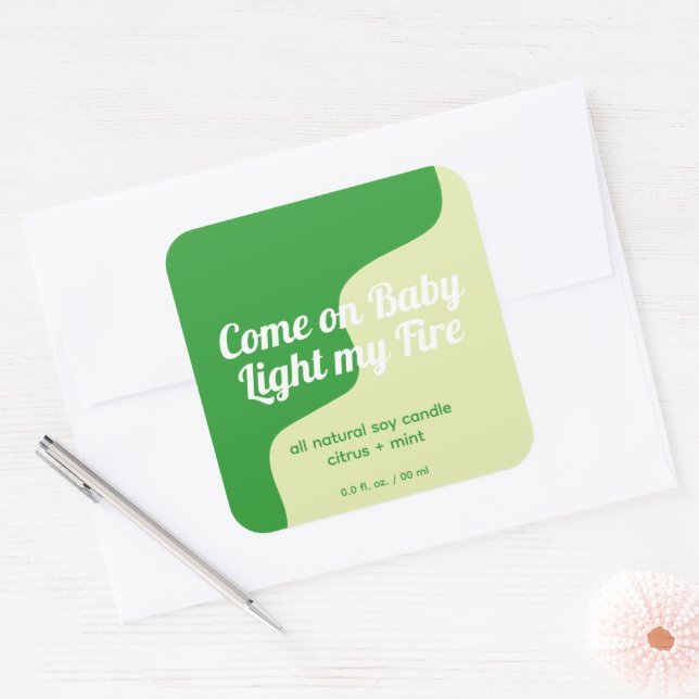 Light My Fire Modern Product Label Quadratischer Aufkleber (Umschlag)