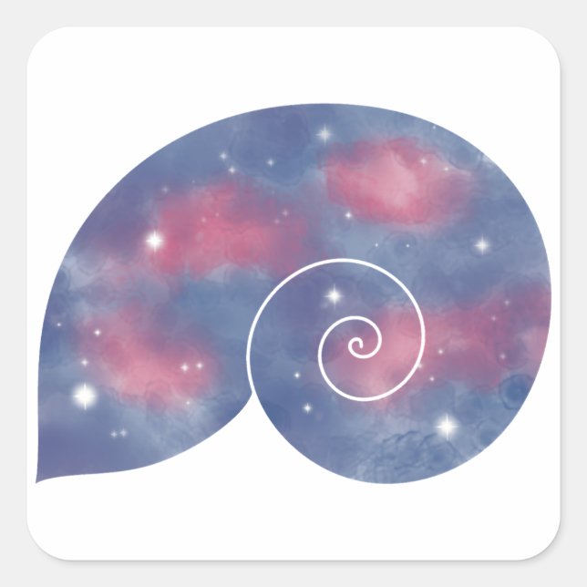 Light Nautilus Muschel Starscape Sticker (Vorderseite)