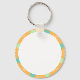 Light Orange Boho Muster Personalisiert Pet Foto Schlüsselanhänger