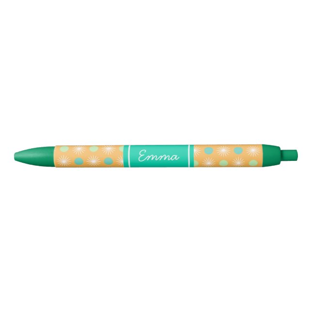 Light Orange Boho Retro Pattern Pen Kugelschreiber (Vorderseite)