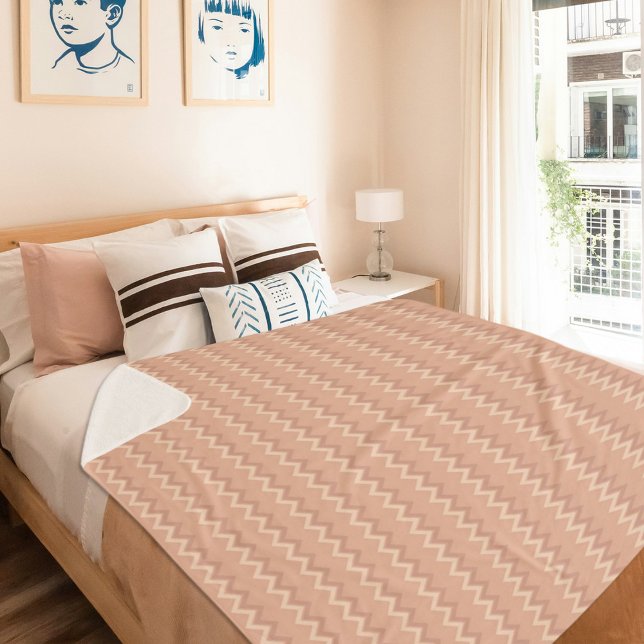 Light Orange Chevron Pattern Sherpa Blanket Sherpadecke (Von Creator hochgeladen)