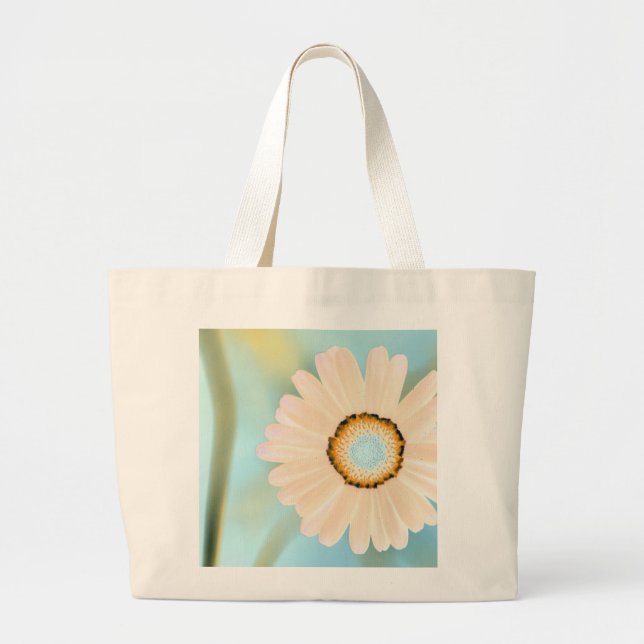 Light Orange Daisy Tote Bag Jumbo Stoffbeutel (Vorne)