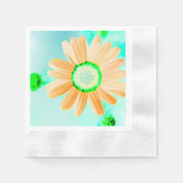 Light Orange Fantasy Daisy Paper Napkin Serviette