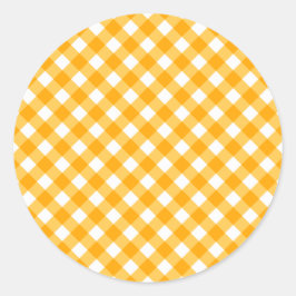 Light Orange Gingham Pattern Runder Aufkleber