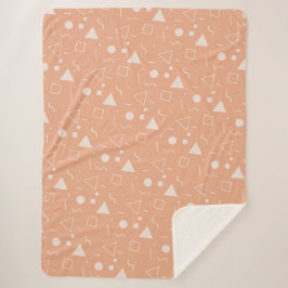 Light Orange Memphis Pattern Sherpa Blanket Sherpadecke