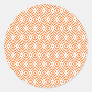 Light Orange und White Diamonds Runder Aufkleber
