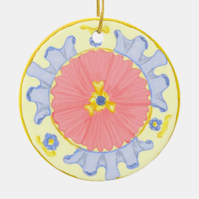 Light Passion Bloral Mediterrane Runddekoration Keramikornament (Vorne)