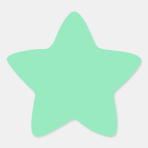 Light Pastel Minze Green Star Aufkleber