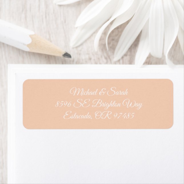Light Pastel Peach Elegante Rücksendeadresse (Insitu)
