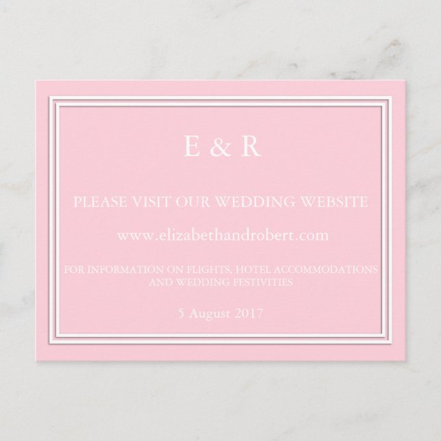 Light Pastel Pink Wedding Set Einladungspostkarte (Vorderseite)