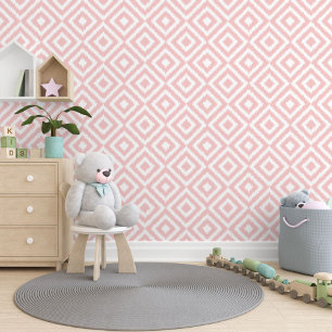 Light Pastell Mauve Blush Pink Ikat Mosaik Muster Tapete