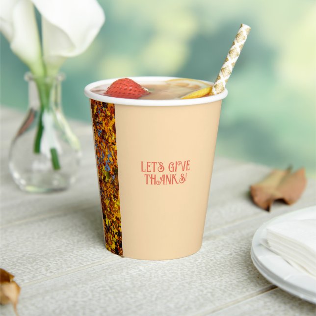 Light Peach Dinner Herbst glücklich Thanksgiving Pappbecher (In Situ)