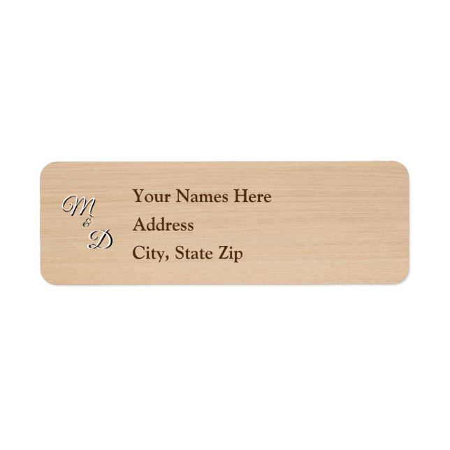 Light Pine Wood Wedding Address Label (Vorne)