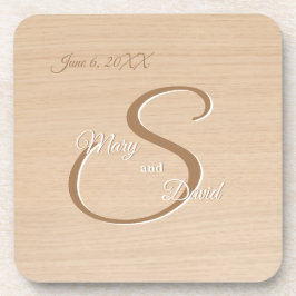 Light Pine Wood Wedding Paper Beverage Coaster Getränkeuntersetzer