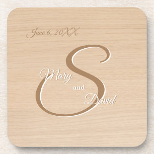 Light Pine Wood Wedding Paper Beverage Coaster Getränkeuntersetzer
