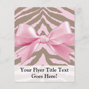 Light Pink and Brown Zebra w/Ribbon Bow Flyer