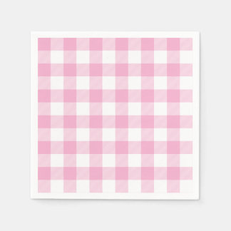 Light Pink and White Buffalo Plaid Gingham Serviette