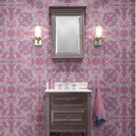 Light Pink Baroque Ornamental Design Tapete