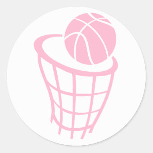 Light Pink Basketball Runder Aufkleber