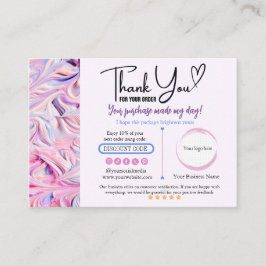 Light Pink Blue Danke Business Card Visitenkarte