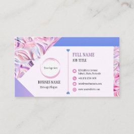 Light Pink Blue Design Business Card Visitenkarte