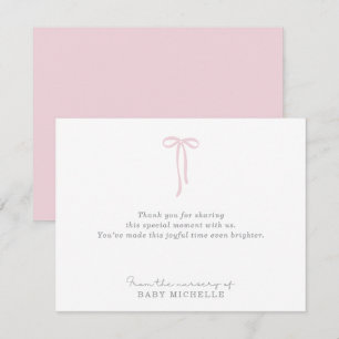Light Pink Bow, vom Kinderzimmer der Textkarte Einladung