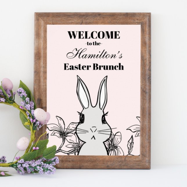 Light Pink Bunny Oaster Brunch Poster (Von Creator hochgeladen)