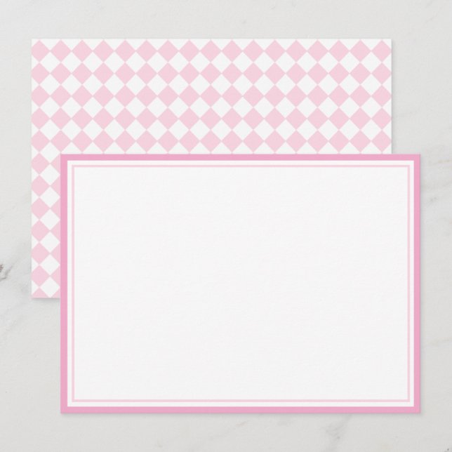 Light pink Classic design Flat Note Card Mitteilungskarte (Vorne/Hinten)