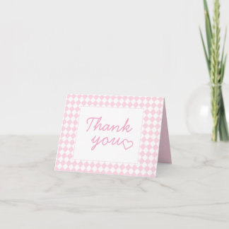 Light pink Classic design Folded Thank You Card Dankeskarte
