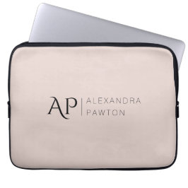 Light Pink Einfach Minimalistisch Personalisiert Laptopschutzhülle