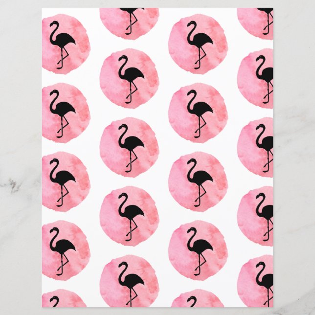 Light Pink Flamingo Patter Scrapbook Paper (Vorderseite)