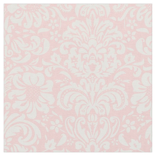 Light Pink Floral Damask Stoff (Nahaufnahme)