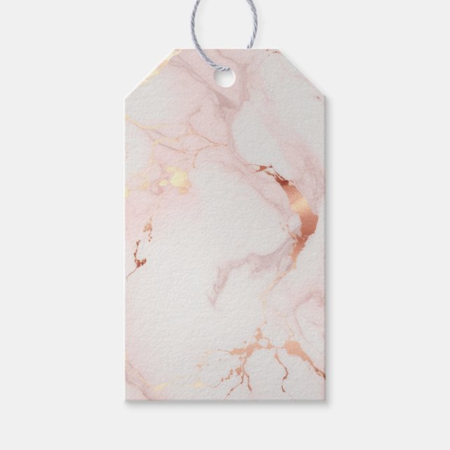 Light Pink Floral Grußkarte Geschenkanhänger (Vorderseite)