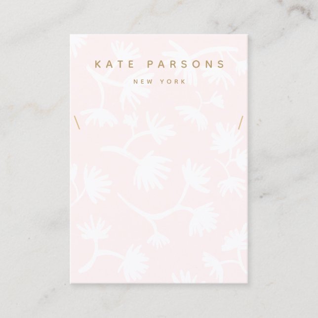 Light Pink Floral Necklle Display Business Card Visitenkarte (Vorderseite)