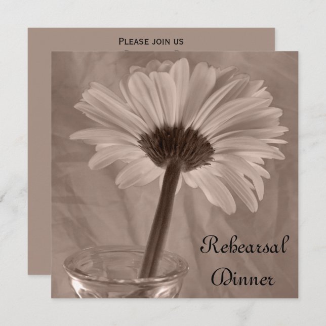 Light Pink Gerber Daisy Probe Dinner Einladung (Vorne/Hinten)