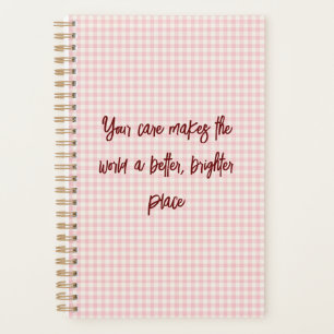 Light Pink Gingham Pattern Planner Planer