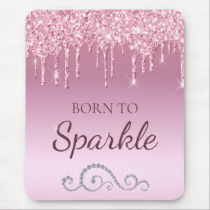 Light Pink Glam Drilling Glitzer Geboren zu Sparkl Mousepad