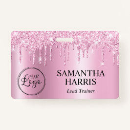 Light Pink Glitter Drips Shimmer Ausweis