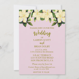 Light Pink & Gold Calla Lilies Grüne Hochzeit Einladung
