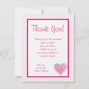 Light Pink Heart Wedding Flat Danke Karte