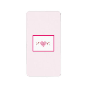 Light Pink Heart Wedding Hershey's Mini Wrapper Adressaufkleber