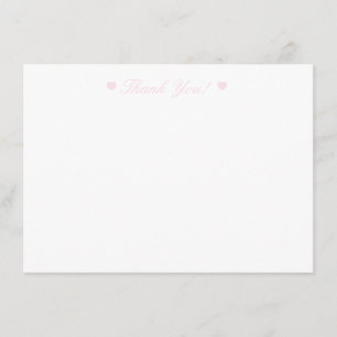 Light Pink Hearts Vielen Dank Flat Card Dankeskarte