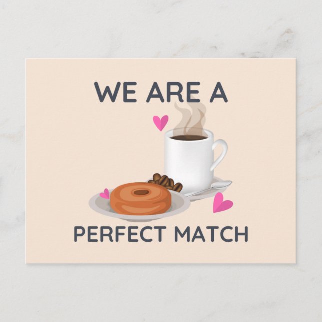 Light Pink Illustriert Doughnut Postkarte (Vorderseite)