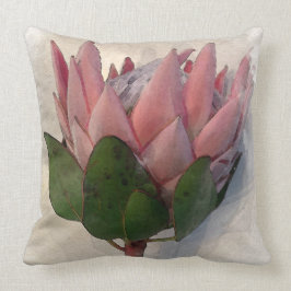 Light Pink King Protea Aquarellpapier Kissen