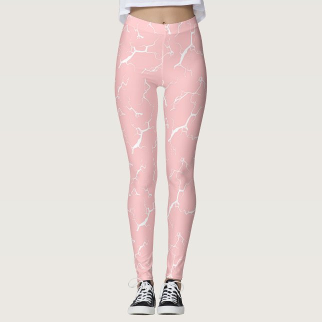light pink leggings with tie-dye design (Vorderseite)
