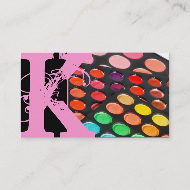 Light Pink Make up Artist Palette Business Card Visitenkarte (Vorderseite)